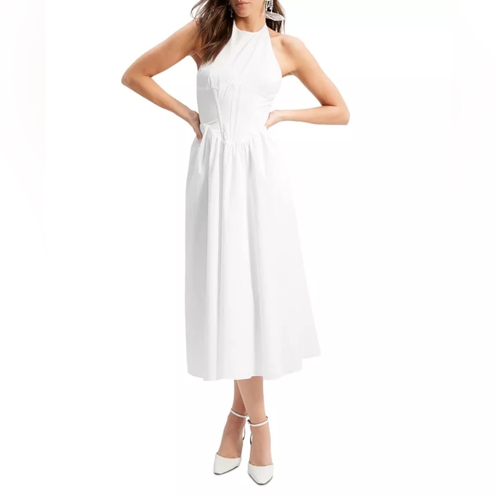 Bardot Kylen Midi Dress - White Cotton sz.4